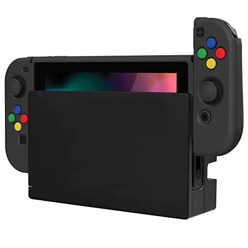 PlayVital ZealProtect Soft Protective Case for Nintendo Switch, Flexible Joycon Cover Slim Cover for Nintendo Switch with Screen Protector & Thumb Grip Caps & ABXY Direction Button Caps - Black - color: Black