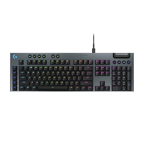 Logitech G915 X Wired Mechanical Gaming Keyboard, Double-Shot PBT Keycaps, Fully Programmable Keys, RGB Backlit Mac/PC Gaming Keyboards, Aluminum Finish, GL Tactile Switches, Black (Renewed) - style: Wired