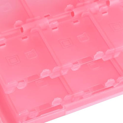 28-in-1 PP Game Card Case Holder - for Nintendo 3DS/DSL/DSI/LL, Cartridge Storage Box with 22 Slots + SD/TF Card Holders + Stylus Organizer(Pink) - color: Pink