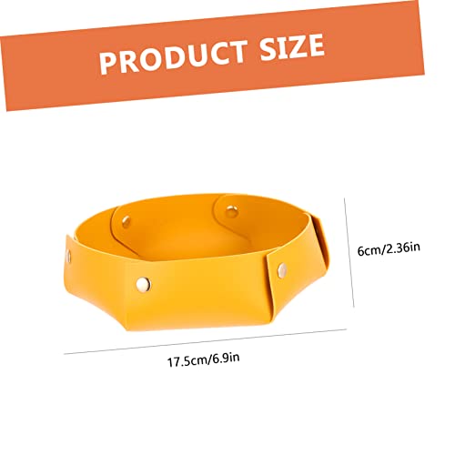 Dice Storage Box Pu Folding Dice Tray Desk Tray Bead Organizers and Storage - color: Yellow