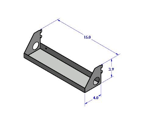 4"x16" Impact Shelf for Wall Storage On The Metal Pegboard System - color: Silver