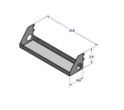 4"x16" Impact Shelf for Wall Storage On The Metal Pegboard System - color: Silver