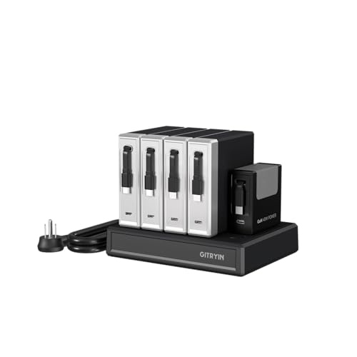Gitryin Modular Laptop Charging Station, 4 * 140W, 40W Retractable USB C Chargers, 10 Type C Ports with Cooling Power Strip, 600W Charging Hub