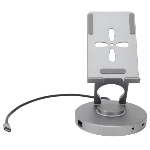 Sorandy USB C Hub Tablet Stand, 360° Rotating USB 3.0 C Hub, Swivels Stand with High Speed Transfer, Ideal for Laptops, Tablets & Gaming