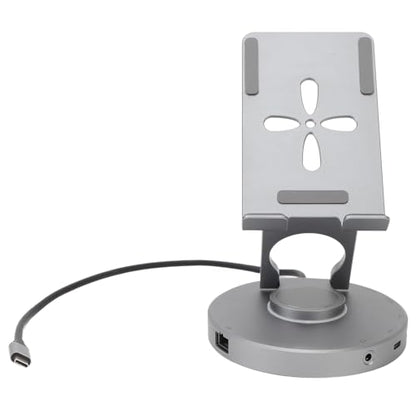 Sorandy USB C Hub Tablet Stand, 360° Rotating USB 3.0 C Hub, Swivels Stand with High Speed Transfer, Ideal for Laptops, Tablets & Gaming