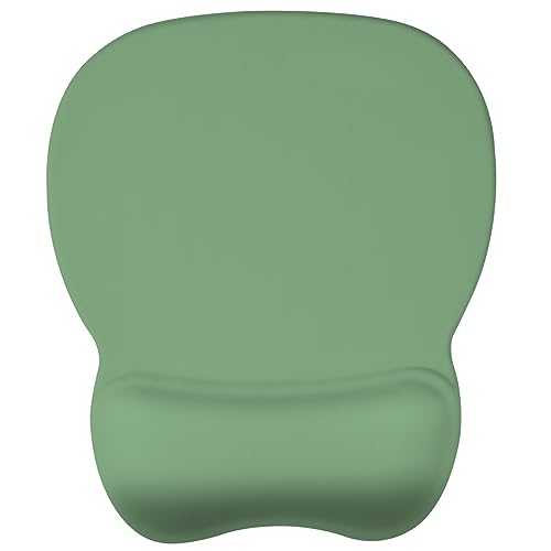 EooCoo Ergonomic Mouse Pad with Wrist Rest, Memory Foam Support Mousepad | Non-Slip Base for Computer, Cafe, Home & Office, 9.64 x 8.26 in Office Desk Accessories, Carpal Tunnel Relief - color: Green