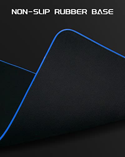 Gaming Mouse Pad, Large RGB Mousepad, LED Mouse Pad with 7 Colors 10 Lighting Modes, Mouse Mat Waterproof Fabric Surface, Non-Slip Rubber Base for Computer Laptop Keyboard (31.5 x 11.8 Inch) - size: 31.5L x 11.8W inches