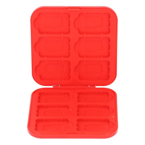 goodstumbler 12 in 1 Game Card Case Universal Compatible with Nintendo Switch: 12 Cartridge Slots Silicon Game Storage Holder for Storage Card SDHC Memory Card and More (Red) - color: Red