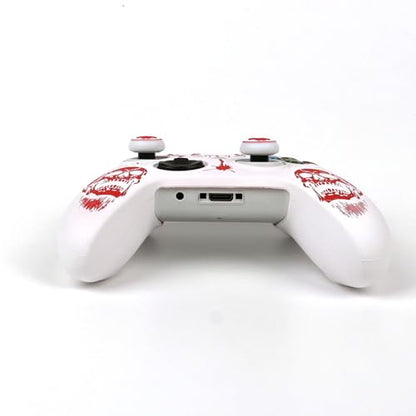 Skull Controller Skin Compatible with Xbox Series X Wireless Controller, RALAN Protector Case， Customised Thumb Grips Cap - color: Skull white red
