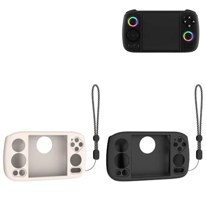 Protective Case for RG Cube Silicone Soft Skin Cover Sleeve with Lanyard for RG Cube Retro Handheld Game Console Anti-Drop Shockproof Shell Case Accessories (Light White) - color: Light White