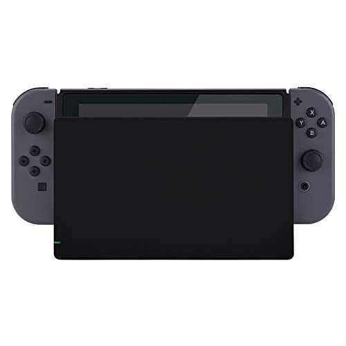 eXtremeRate Black Custom Faceplate for Nintendo Switch Charging Dock, Soft Touch Grip DIY Replacement Housing Shell for Nintendo Switch Dock - color: Black