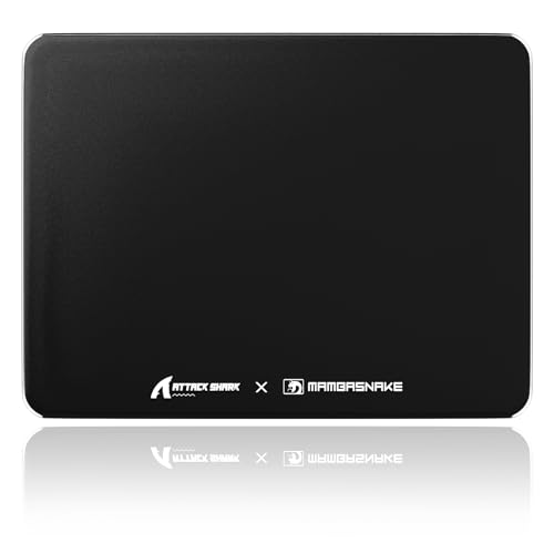 ATTACK SHARK CM05SE Glass Gaming Mouse Pad for FPS & Esports, Nano-Etched Tempered Glass Surface,Ultra-Smooth Low Friction Hard Mousepad,Waterproof Large Desk Mouse Mat for PC Setup,Black - color: Black White