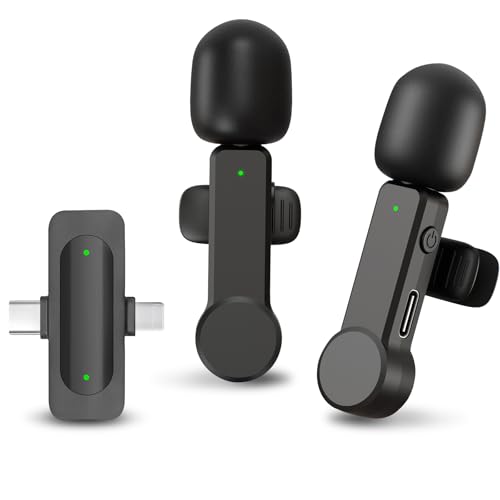 NPTCL Wireless Mini Lavalier Microphone for iPhone Android Video Recording | Noise Cancelling Mini Mic, 75ft Transmission, 8 Hour Battery Life for Content Creator, Vlogger, Youtuber, Podcaster - style: 03 iPhone & Android