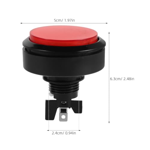 TEHAUX 5pcs 60mm Red LED Arcade Button with Brilliant Illumination and Crisp Feedback Round Flat Surface Momentary Push Button Switch for Arcade Control Panel and Home Projects