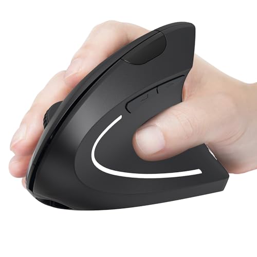 AVMTOM Wireless Mouse Wireless Gaming Mouse Rechargeable PC Mouse with RGB Backlit 6 Buttons Adjustable Ergonomic for Laptop, PC, Computer, Desktop, Notebook etc Gaming Mouse Wireless (Pure Black)