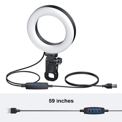 Ring Light Clip on Laptop Monitor, Webcam Light 10 Brightness Level Video Conference Lighting for Remote Working/Zoom Calls/Self Broadcasting/Live Streaming/Video Recording/TikTok