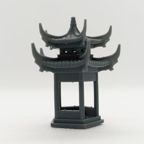 MRY-SFW Yao's Studio LYT48291 1/48 Miniature Factory Building Military Car Railroad Track Accessory Props Diorama Scenery Ancient Style Double Layer Pentagonal Pavilion1pc