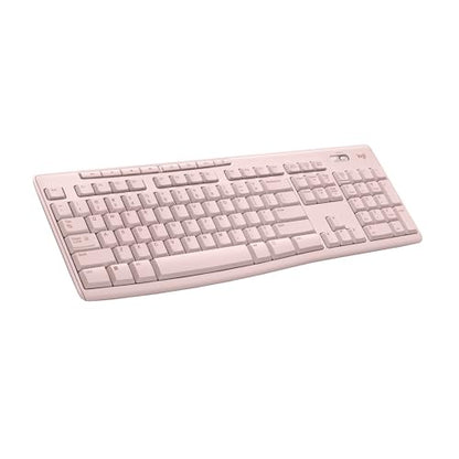 Logitech K270 Full Size Wireless Keyboard for Windows - Rose | Full-size keyboard with number pad, 8 multimedia keys, includes USB-A receiver, 2-year battery, compatible with PC, laptop - color: Rose, size: 1 Pack, style: Keyboard