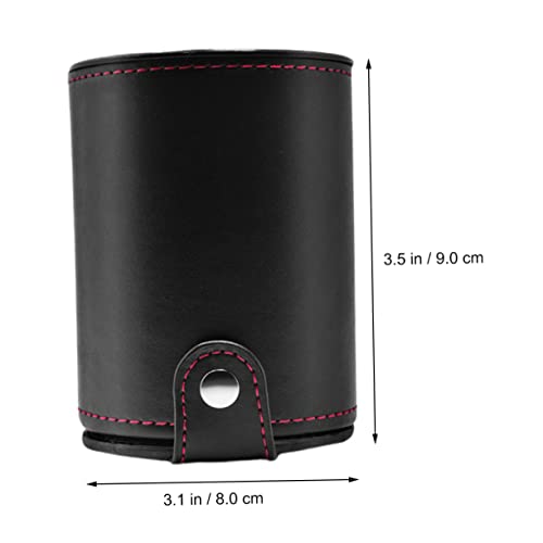 KESYOO Leather Double-Layer Dice Cup Set for Game Supplies PU Leather Storage Container Dices for Bar and KTV Fun