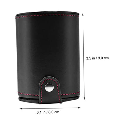 KESYOO Leather Double-Layer Dice Cup Set for Game Supplies PU Leather Storage Container Dices for Bar and KTV Fun