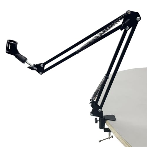 TECHTONGDA Microphone Mounting Bracket Desk Mic Arm Microphone Stand with Desk Mount Mic Suspension Boom for Live Streaming, Gaming, Podcasting, Radio
