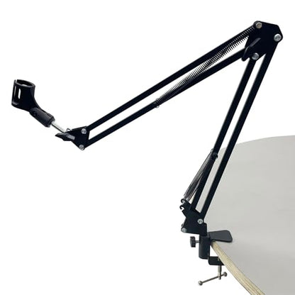 TECHTONGDA Microphone Mounting Bracket Desk Mic Arm Microphone Stand with Desk Mount Mic Suspension Boom for Live Streaming, Gaming, Podcasting, Radio