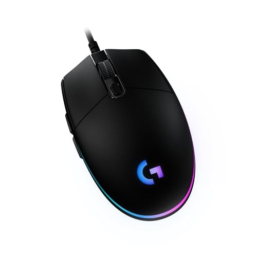 Logitech G203 Wired Gaming Mouse, 8,000 DPI, Rainbow Optical Effect LIGHTSYNC RGB, 6 Programmable Buttons, On-Board Memory, Screen Mapping, PC/Mac Computer and Laptop Compatible - Black - color: Black