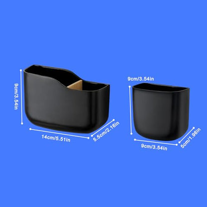 Remote Holder Wall Mount TV FAN Remote Control Holder Bedside Caddy Wall Organizer Phone Holder for Office Adhesive Media Player Controller Holder Box Tray Home Desk Nightstand 2 BIG 2 SMALL BLACK - color: 2BIG2SAMLL BLACK