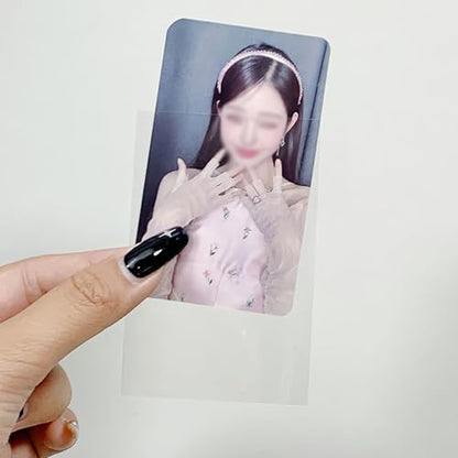100 Pcs 59x90mm Clear Card Sleeves, Acid-Free PVC-Free Photocard Protectors for Trading Cards Collection, Standard Trading Card Album Pages Size