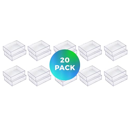 20 Pack Clear Acrylic Card Storage Boxes with Lids - 3 1/2" L x 2 1/2" W x 1/2" H Baseball Card Storage Box, Sports Card Boxes and Magic Card Storage Box - Made in USA - size: 3 1/2" L x 2 1/2" W x 1/2" H, style: 20.0