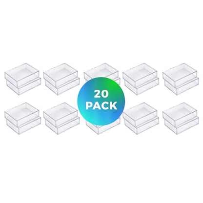 20 Pack Clear Acrylic Card Storage Boxes with Lids - 3 1/2" L x 2 1/2" W x 1/2" H Baseball Card Storage Box, Sports Card Boxes and Magic Card Storage Box - Made in USA - size: 3 1/2" L x 2 1/2" W x 1/2" H, style: 20.0
