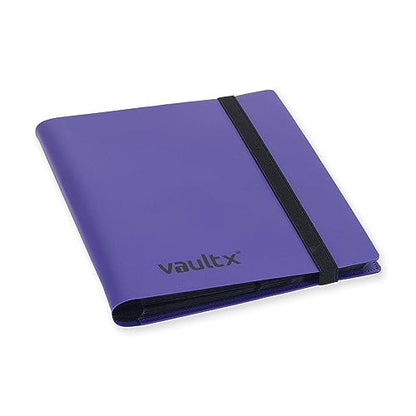 Vault X 4 Pocket Strap Trading Card Binder 160 Cards Side Loading (Purple) | Holds 160 standard-size TCG cards in 20 side-loading 4-pocket pages. Padded, water-resistant cover. - color: Purple