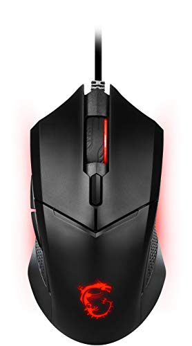MSI Clutch GM08 - USB Symmetrical Gaming Mouse, Red LED, Optical Sensor PAW 3519 (4200 DPI), Switch up to 10 mln Clicks, Adjustable Weight System, Black - size: Simmetrico, style: Wired (symmetric)
