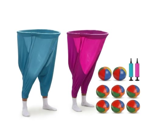 Granny Pants Yard Game, 2026 New Granny Pants Outdoor Game, 2pcs Giant Pants with 8 Bouncy Balls and Pump Set, Funny Giant Party Game for Adults, Lawn Field Game Set Gifts, Family Backyard Games