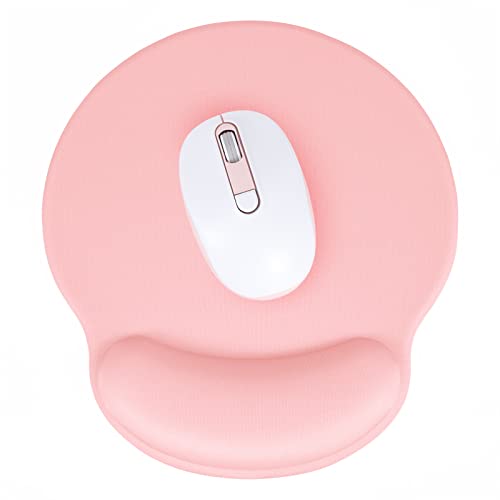 Hsurbtra Ergonomic Mouse Pad with Wrist Rest Support, Gel Mouse Pads with Non-Slip PU Base, Pain Relief Memory Foam Computer Mat, Cute Office Supplies Desk Decro Accessories, Pink - color: Pink, size: X-Large