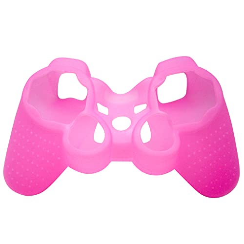 OSTENT Protective Silicone Gel Soft Skin Case Cover Pouch for Sony PlayStation PS2 PS3 Controller Color Pink - color: Pink