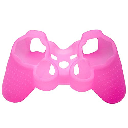 OSTENT Protective Silicone Gel Soft Skin Case Cover Pouch for Sony PlayStation PS2 PS3 Controller Color Pink - color: Pink