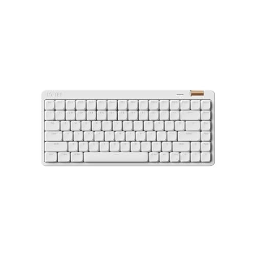 Flow Lite 84 Keys Low Profile Mechanical Keyboard, 75% Swappable Rechargeable Wireless Keyboard with 2.4G Receiver, Bluetooth and Wired Connection for Windows, Mac/Specter Linear Switches (Off-White) - color: Off-White