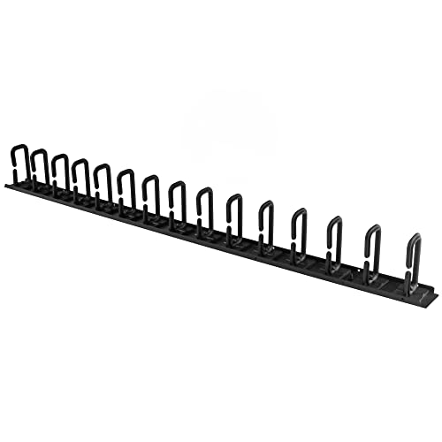 StarTech 20U Vertical Server Rack Cable Manager, D-Ring, 2.8ft (CMVER20UD) | Network rack cord manager panel, D-ring hooks, 2.8ft (0.85m) wire organizer, Improves airflow and passive cooling, Steel - style: 20U Vertical