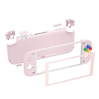 eXtremeRate Cherry Blossoms Pink DIY Replacement Shell for Nintendo Switch Lite, NSL Handheld Controller Housing with Screen Protector, Custom Cover for Nintendo Switch Lite [Console NOT Included] - color: Cherry Blossoms Pink
