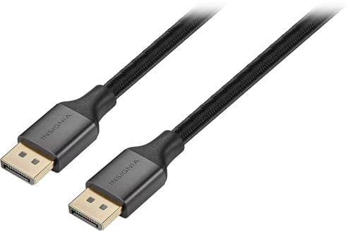 INSIGNIA Universal Video & Audio Cables and Adapters – HDMI, DisplayPort, USB-C, Mini HDMI, Mini DisplayPort & RCA Converter, 4K/8K High-Speed Options for TV (DisplayPort Cable, 6 ft) - size: 6 ft, style: DisplayPort Cable
