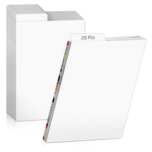 Comic Book Dividers, Thick Cardboard Card Separator Comic Book Dividers for Comic Book Storage Boxes Office Supplies (25, White, Large)