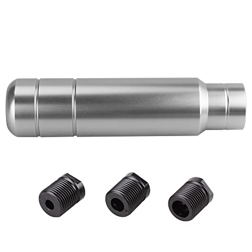 BARTOO Aluminum Weighted Manual Shift knobs, Long Stick Shift Knob Gear Shifter Knobs, Car Accessories Lever Cover Head Universal Shifter Knobs with 3 Threaded Adapters (Titanium Color) - color: Titanium color