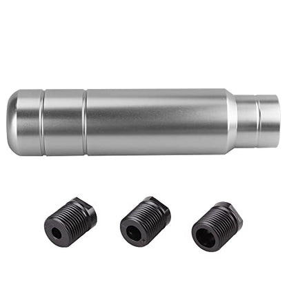 BARTOO Aluminum Weighted Manual Shift knobs, Long Stick Shift Knob Gear Shifter Knobs, Car Accessories Lever Cover Head Universal Shifter Knobs with 3 Threaded Adapters (Titanium Color) - color: Titanium color