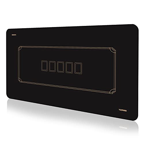 YUZPKRSI 70 x 35 Inch Texas Hold'em Poker Mat Waterproof, 8 Players Poker Table Mat Water Repellent, Portable Poker Table Top Topper with Thicken Carrying Bags for Poker Games, Blackjack, Casino - color: 70 X 35 Inch-gold&black