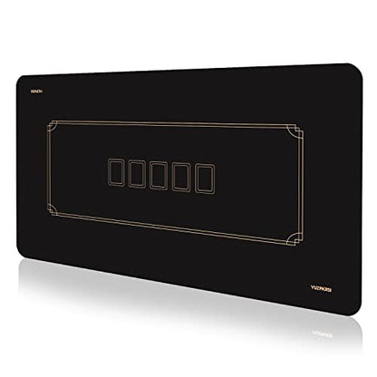 YUZPKRSI 70 x 35 Inch Texas Hold'em Poker Mat Waterproof, 8 Players Poker Table Mat Water Repellent, Portable Poker Table Top Topper with Thicken Carrying Bags for Poker Games, Blackjack, Casino - color: 70 X 35 Inch-gold&black