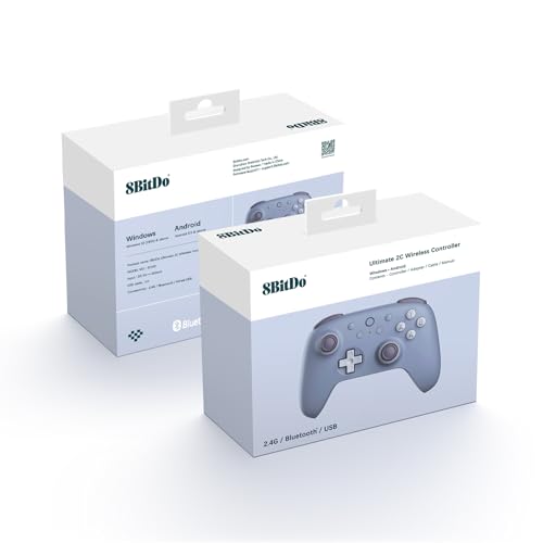 8BitDo Ultimate 2C Wireless Controller for Windows PC&Android, Blueberry | Gamepad with Hall Effect Joysticks and Hall Triggers, 1000Hz Polling Rate, Remappable L4/R4 Bumpers - color: Blueberry