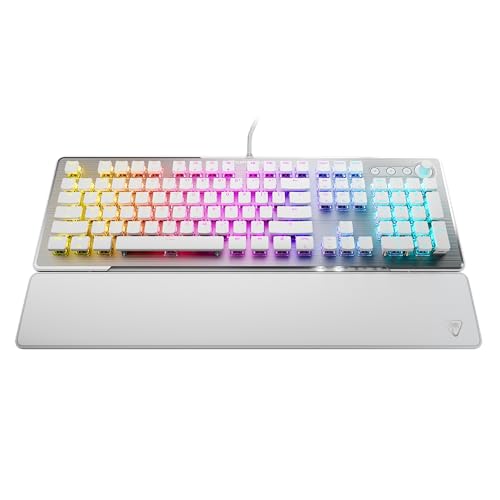 Turtle Beach Vulcan II Full-Size Mechanical RGB Gaming Keyboard | Titan Mechanical Switches, Customizable RGB Lighting, Detachable Palm Rest, Media Controls, Aluminum Top Plate, Numpad, White - color: White