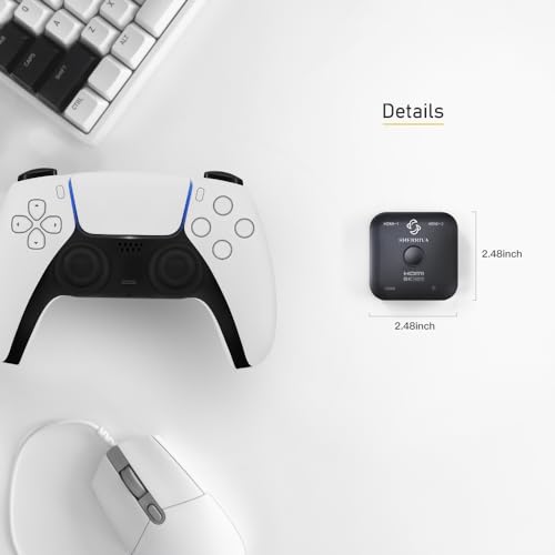 10K 8K HDMI Switch – 2 in 1 Out, Bi-Directional HDMI Switcher | 8K@60Hz, 4K@240Hz, Compatible with PS5, PS4, Xbox, Fire Stick, Apple TV, Projector