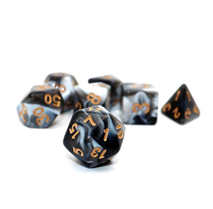 DND Dice Black White Polyhedral Dice Set for Dungeon and Dragons MTG RPG D&D D20 D12 D10 D8 D6 D4 - color: Black Mixed White